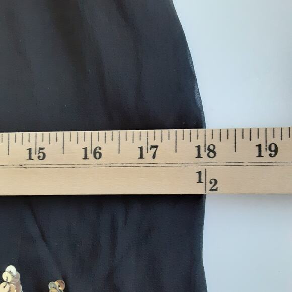 Vintage 1980s 100% Silk Tunic Blouse Black Beaded Statement Collar Long Sleeve S - Picture 16 of 16